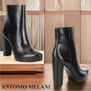 Antonio Melani Sleek Black Heeled Boots